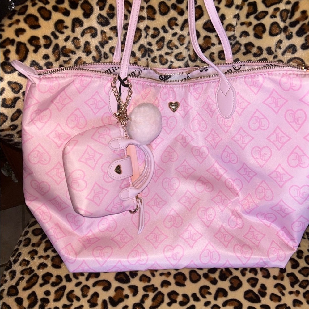 Juicy Couture Pink Tote Bag with Glossy Finish